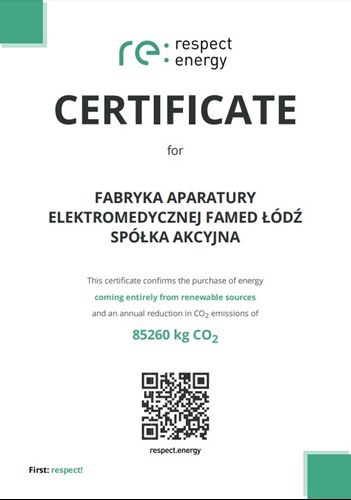 certificate respect energy
